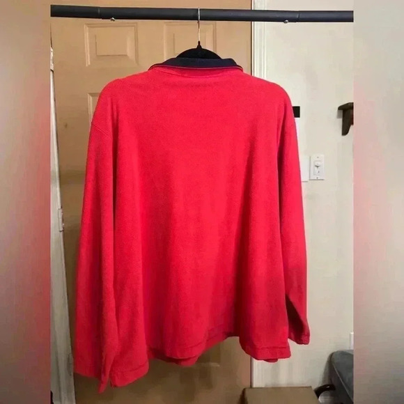 vintage LANDS END red quarter 1/4 zip pullover XL - Picture 5 of 5